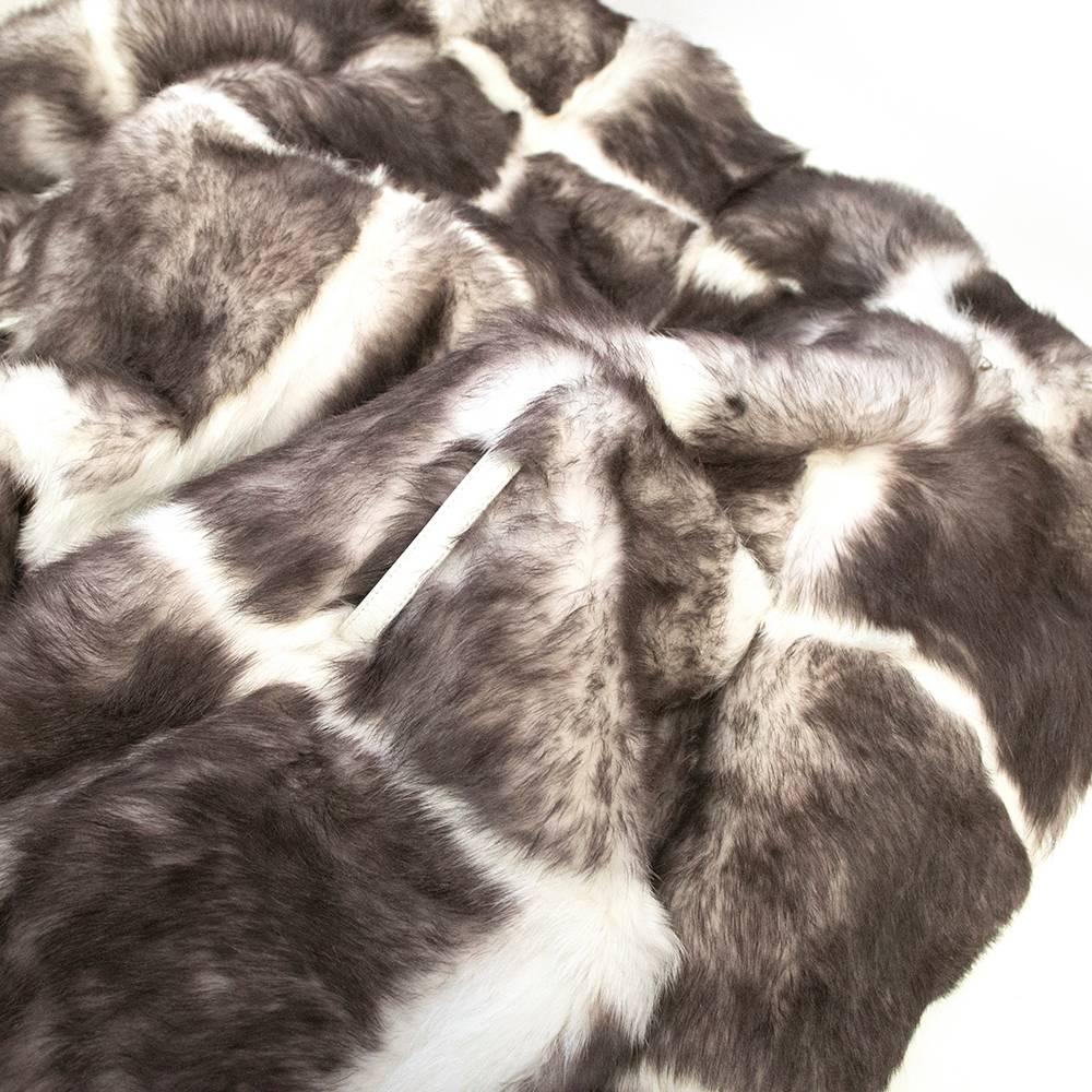 Matthew Williamson Taupe and Cream Rabbit Fur Coat For Sale 5