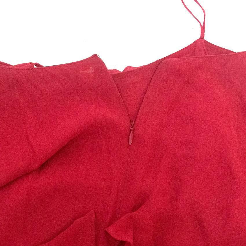 Women's Roberta Furlanetto Red silk tiered skirt For Sale