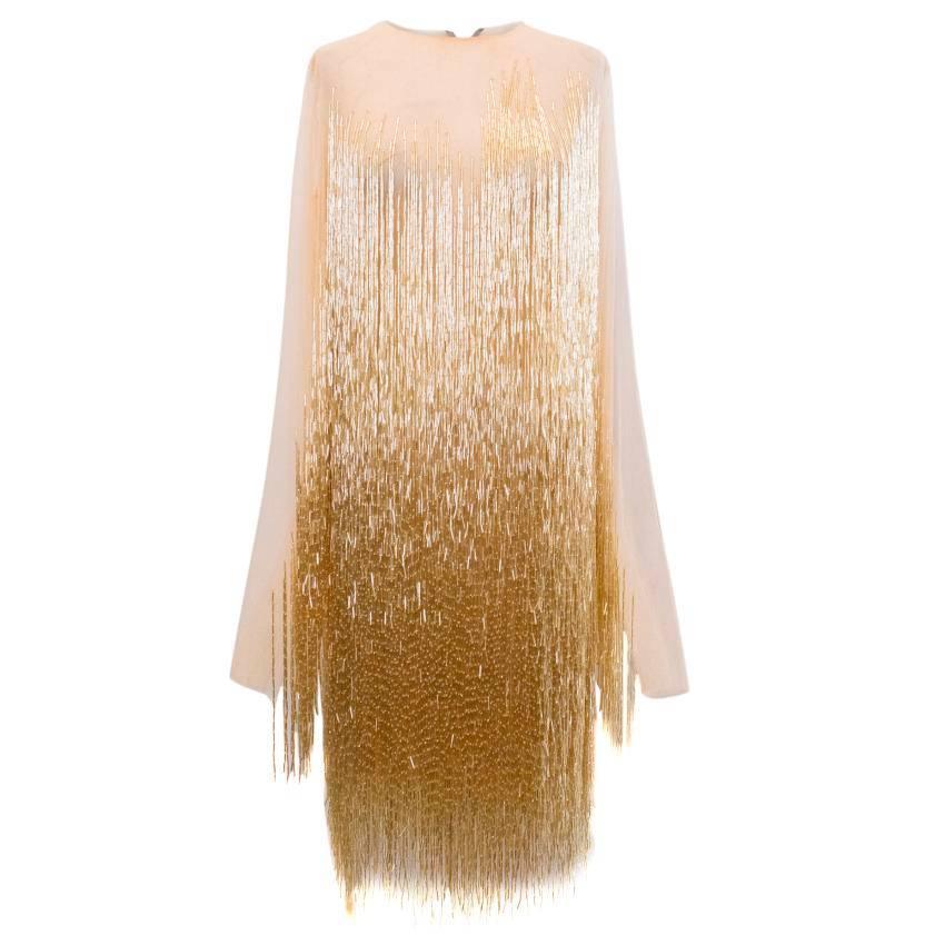Charbel Zoe Gold Embelished Dress For Sale