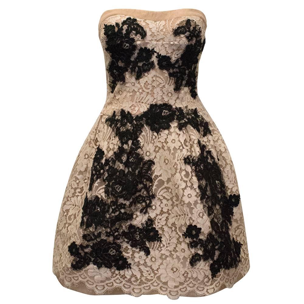 Dolce & Gabbana Couture Lace Strapless Dress For Sale