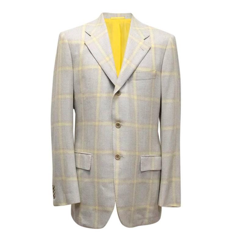 yellow check blazer