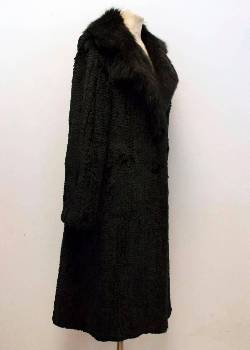 Hockley Black Rabbit Fur Long Coat For Sale 1