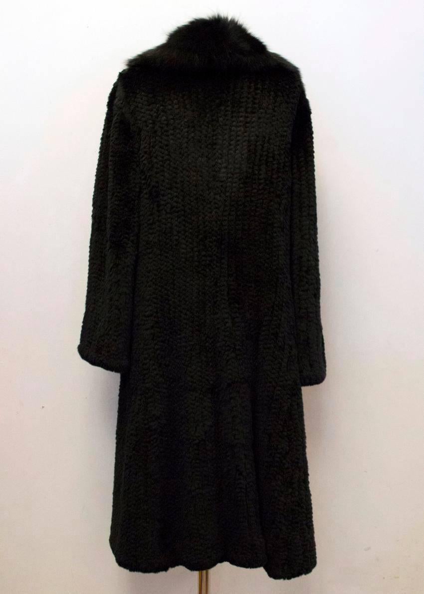 Hockley Black Rabbit Fur Long Coat In Excellent Condition For Sale In London, GB