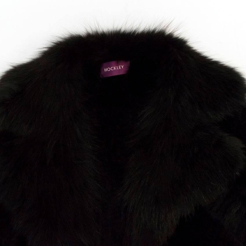 Hockley Black Rabbit Fur Long Coat For Sale 4
