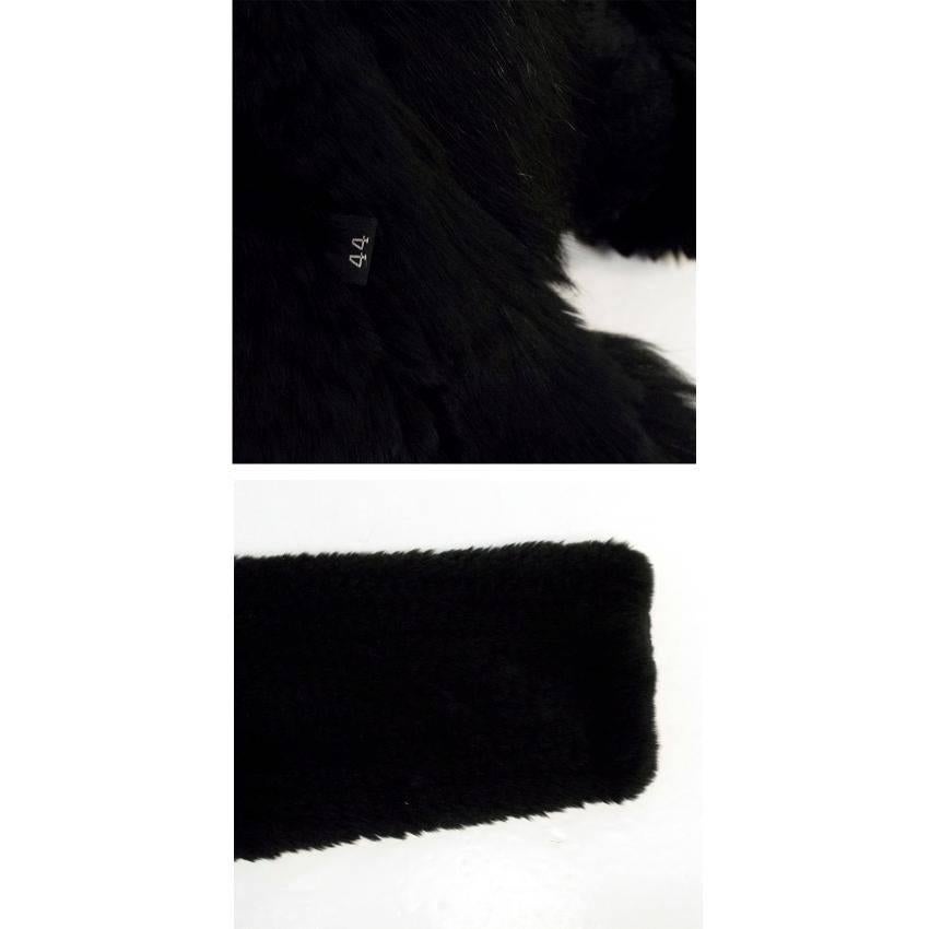 Hockley Black Rabbit Fur Long Coat For Sale 5