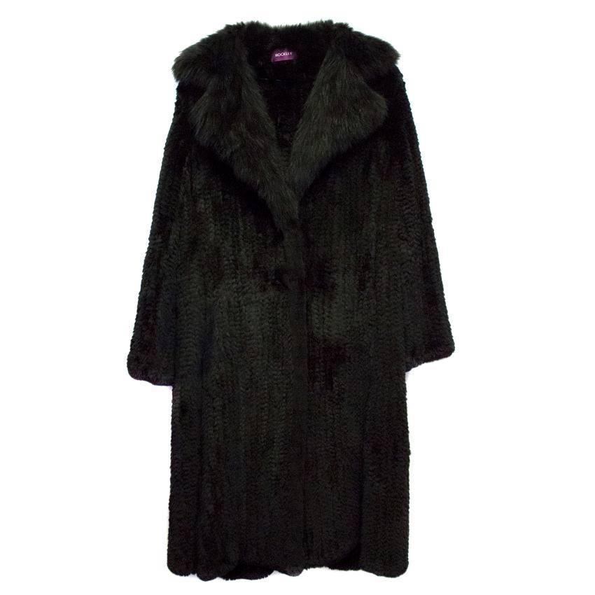 Hockley Black Rabbit Fur Long Coat For Sale 2