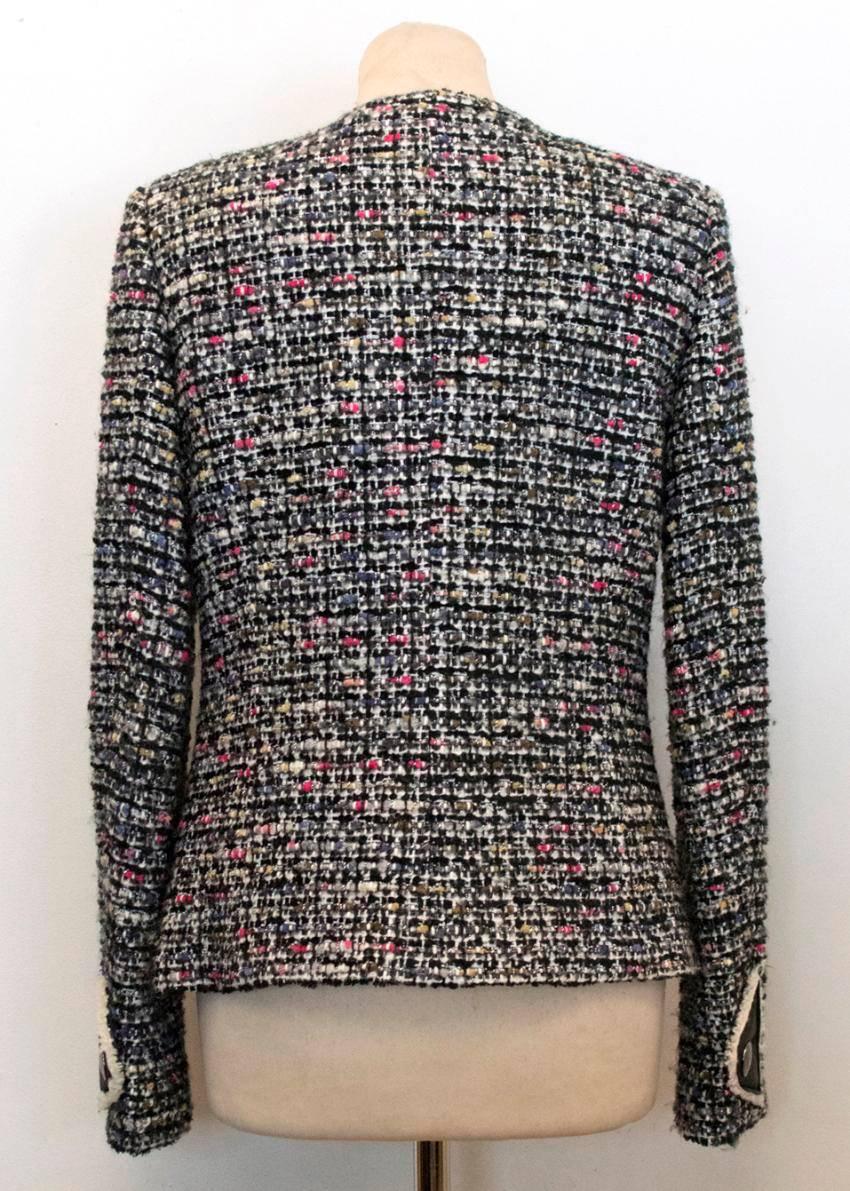 Women's Chanel Multi Colour Tweed Jacket With Lamb Leather/Shearling Trims For Sale