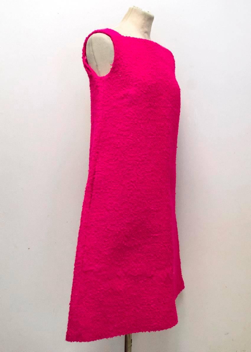 Women's Osman Bright Pink Textured Wool A-Line Dress