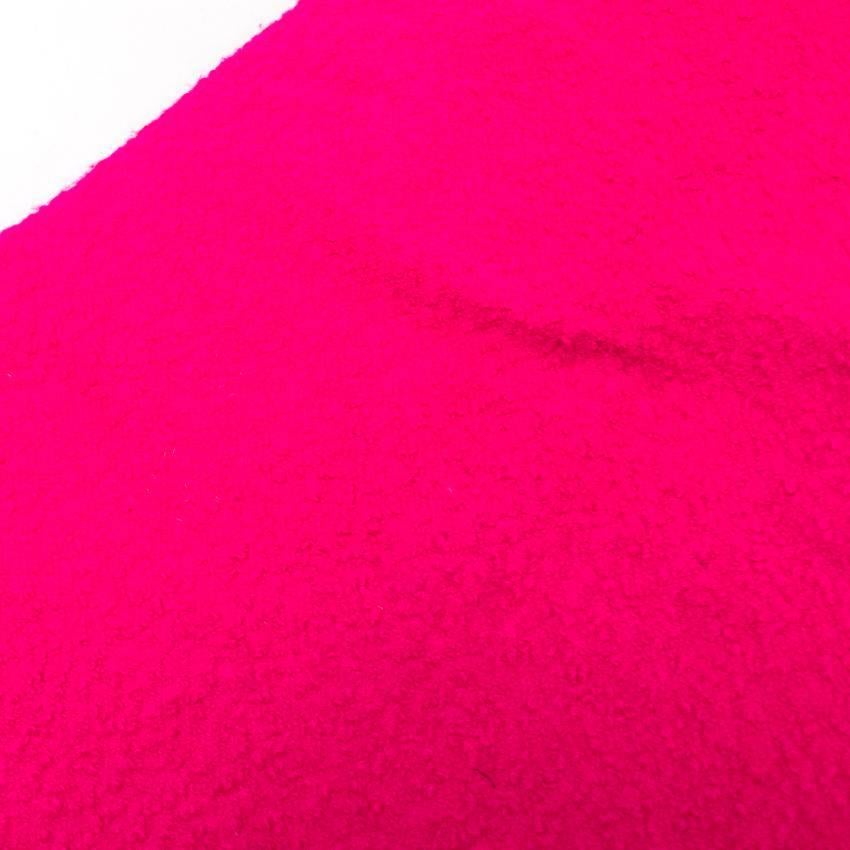 Osman Bright Pink Textured Wool A-Line Dress 3