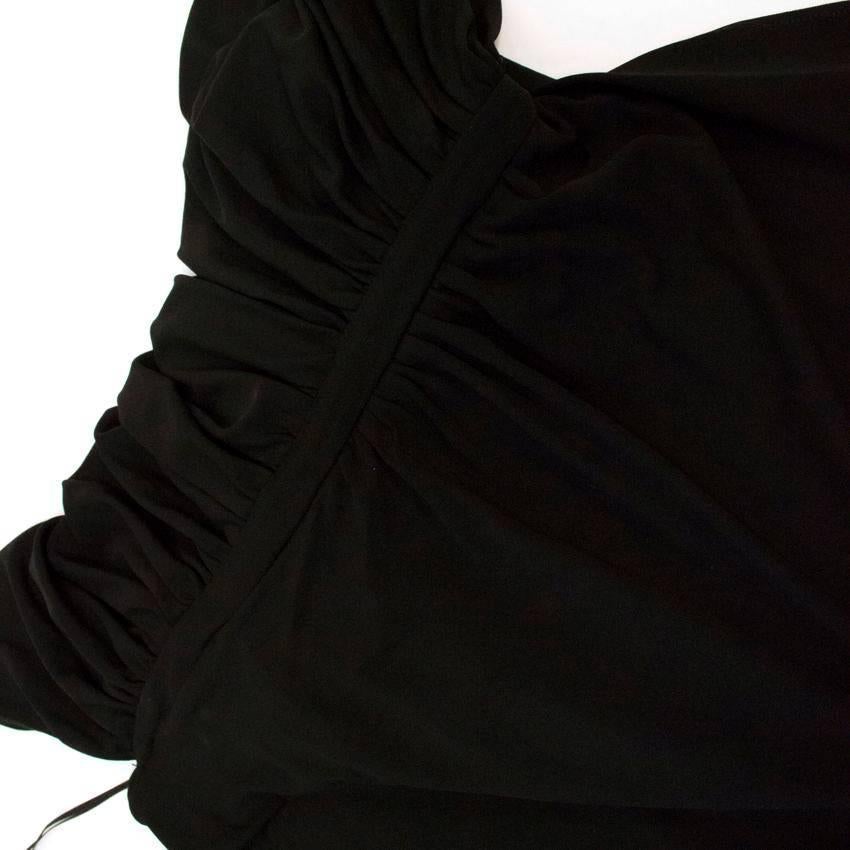 Osman Black Extreme Plunge Halter Neck Maxi Dress For Sale 1