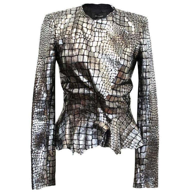 Isabel Marant Metallic silver leather Jacket at 1stDibs | isabel marant ...