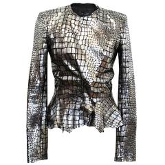 Isabel Marant Metallic silver leather Jacket 11