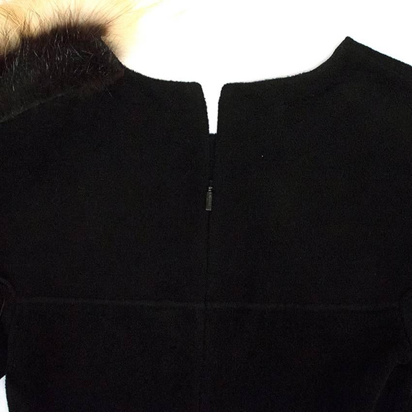Fendi Black Dress with Silver Fox Fur In Excellent Condition For Sale In London, GB