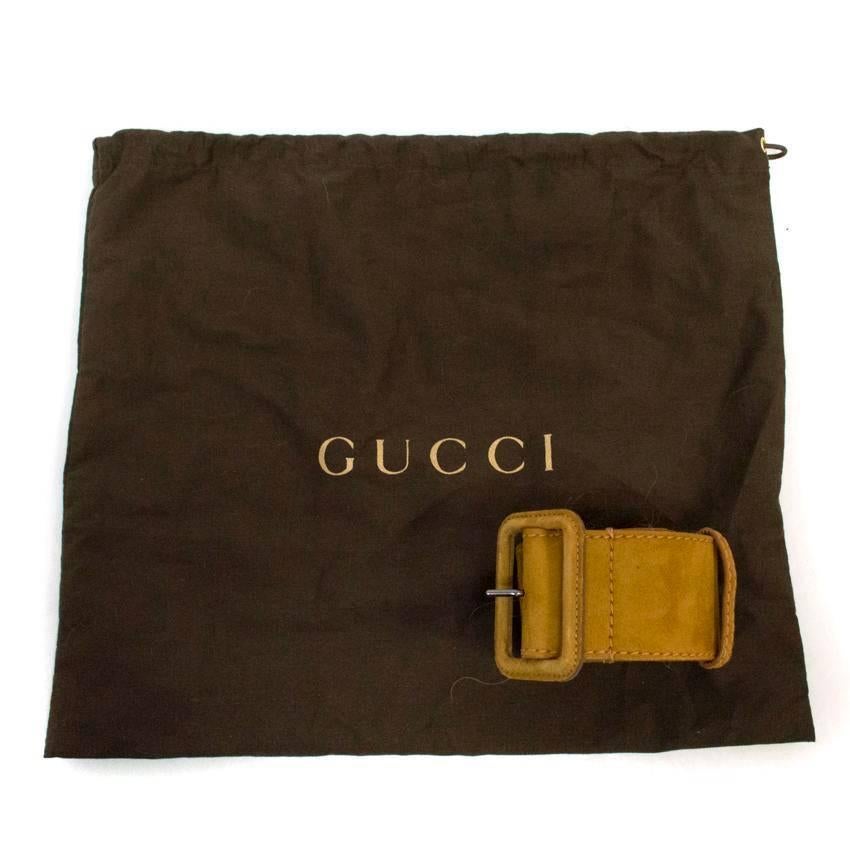 Gucci Tan Shearling And Suede Belted Coat For Sale 2