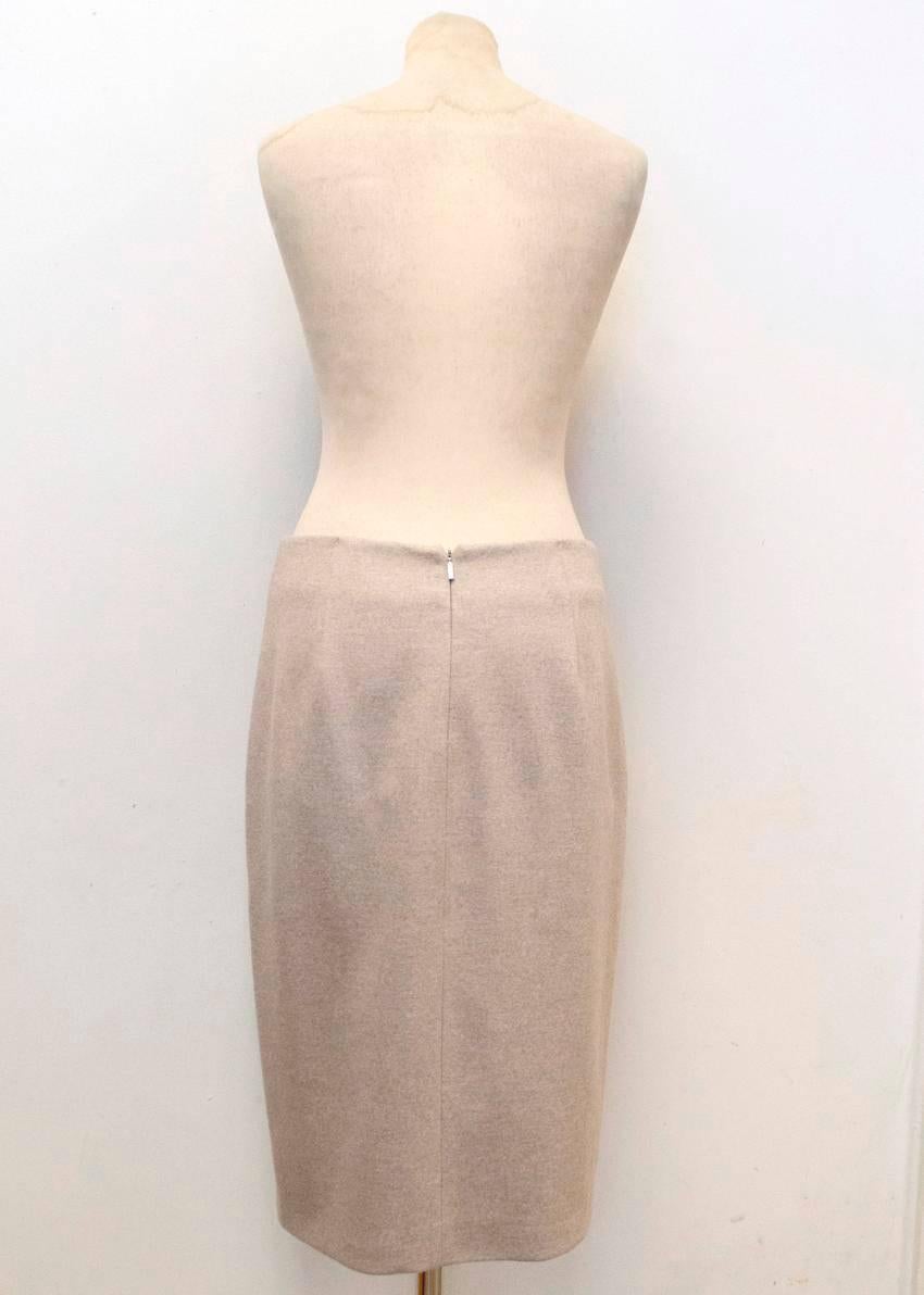 Women's MaxMara Beige Wool Pencil Skirt 