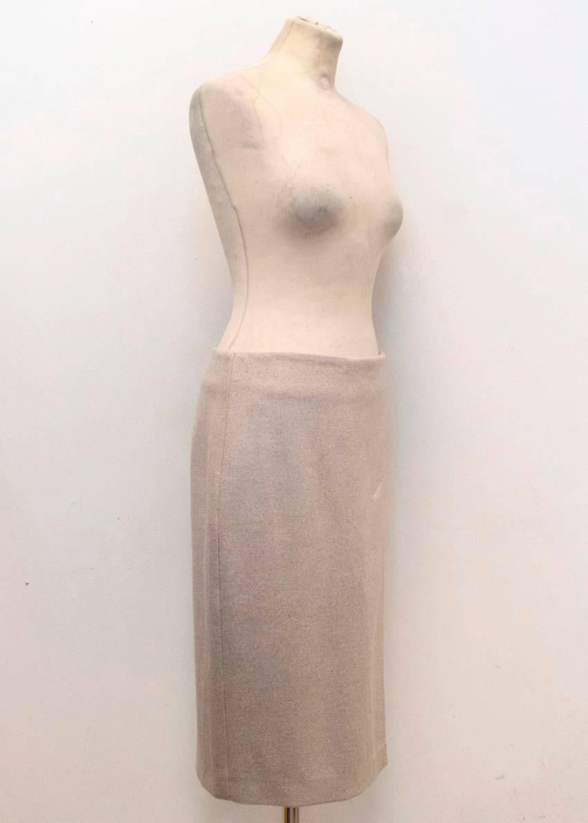 MaxMara Beige Wool Pencil Skirt  In New Condition In London, GB