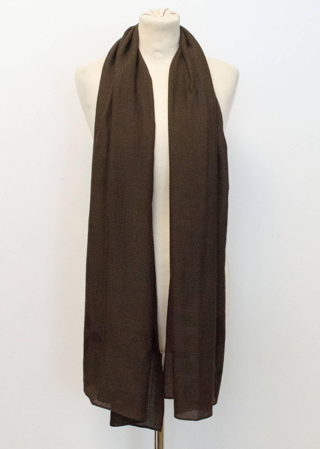 Louis Vuitton Brown Silk/Cashmere Scarf For Sale at 1stdibs