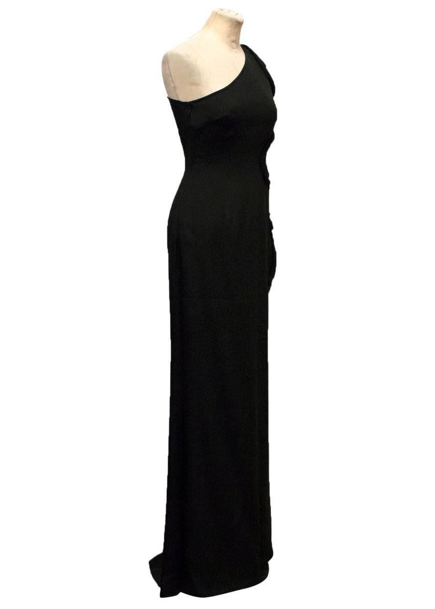 Stella McCartney Black One Shoulder Sleeveless Gown In Excellent Condition For Sale In London, GB