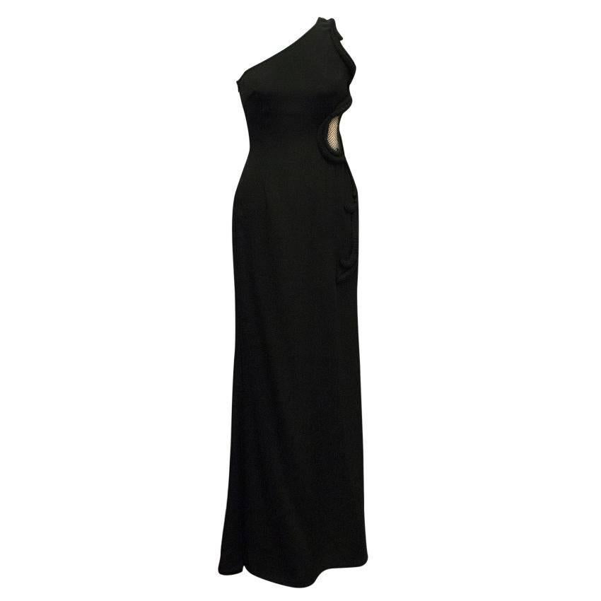 Stella McCartney Black One Shoulder Sleeveless Gown For Sale