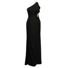 Stella McCartney Black One Shoulder Sleeveless Gown