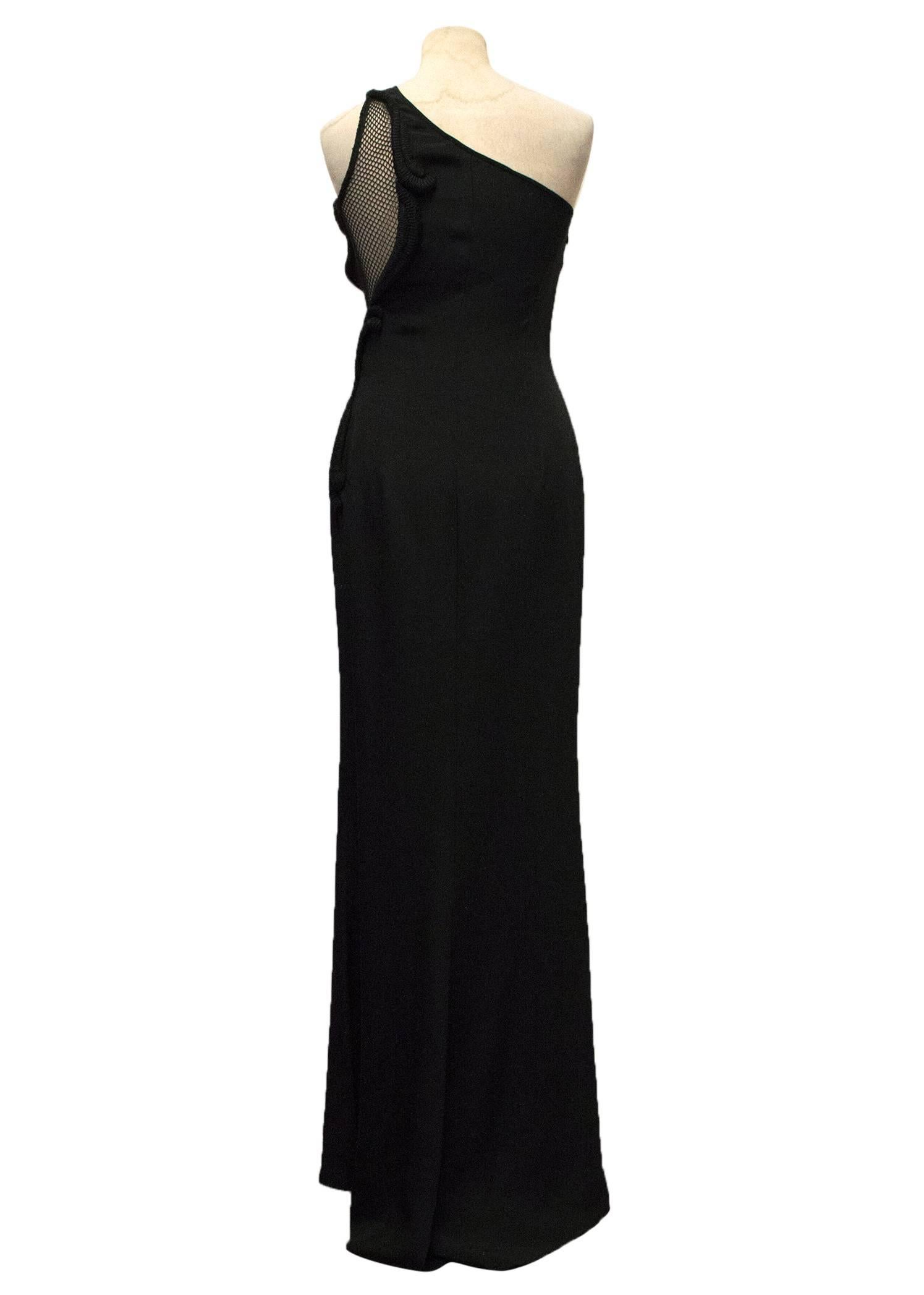 Women's Stella McCartney Black One Shoulder Sleeveless Gown For Sale