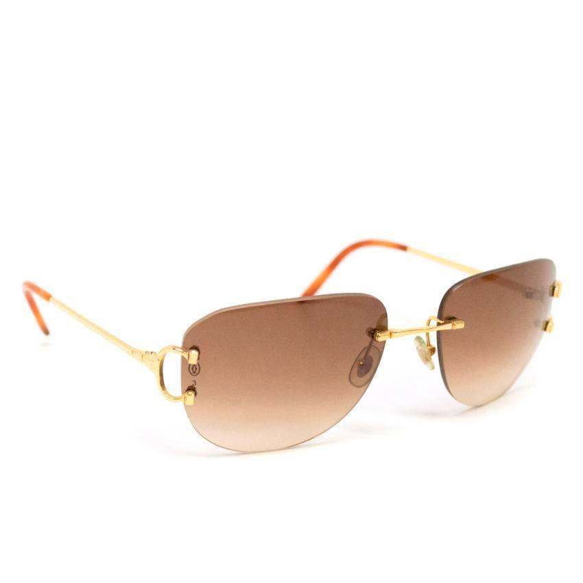 cartier rimless glasses gold