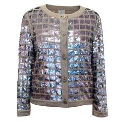 Chanel Sequined Cashmere Grey Cardigan