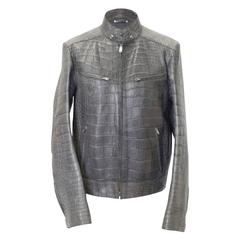 Yves Saint Laurent grey Crocodile leather jacket