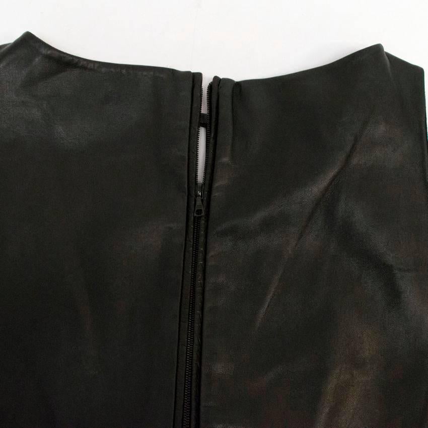 Osman Black Maxi Dress With Leather Peplum Top For Sale 3