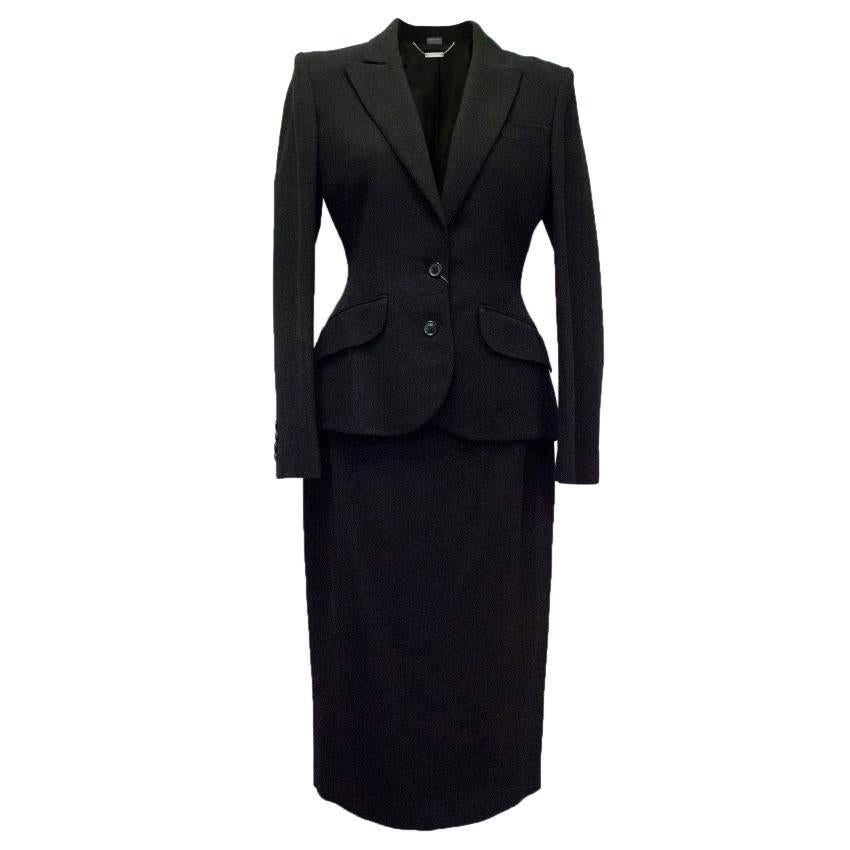 Alexander McQueen Black Skirt Suit at 1stDibs | black suit with red lining