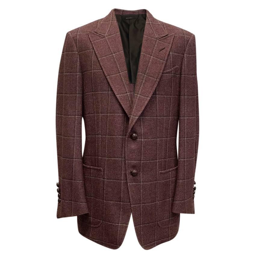 Tom Ford 52R Eggplant Wool Blazer For Sale