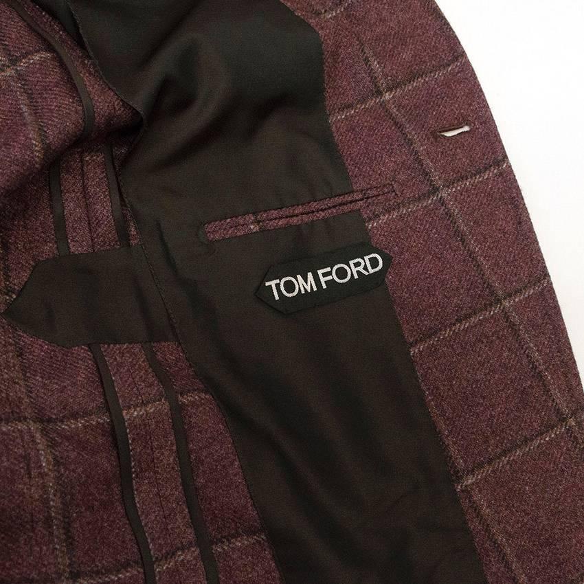 Men's Tom Ford 52R Eggplant Wool Blazer For Sale