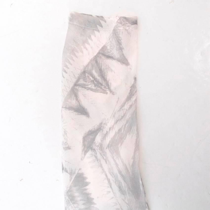 Balmain Long Sleeve Silk Print Maxi Dress With Side Slits For Sale 3
