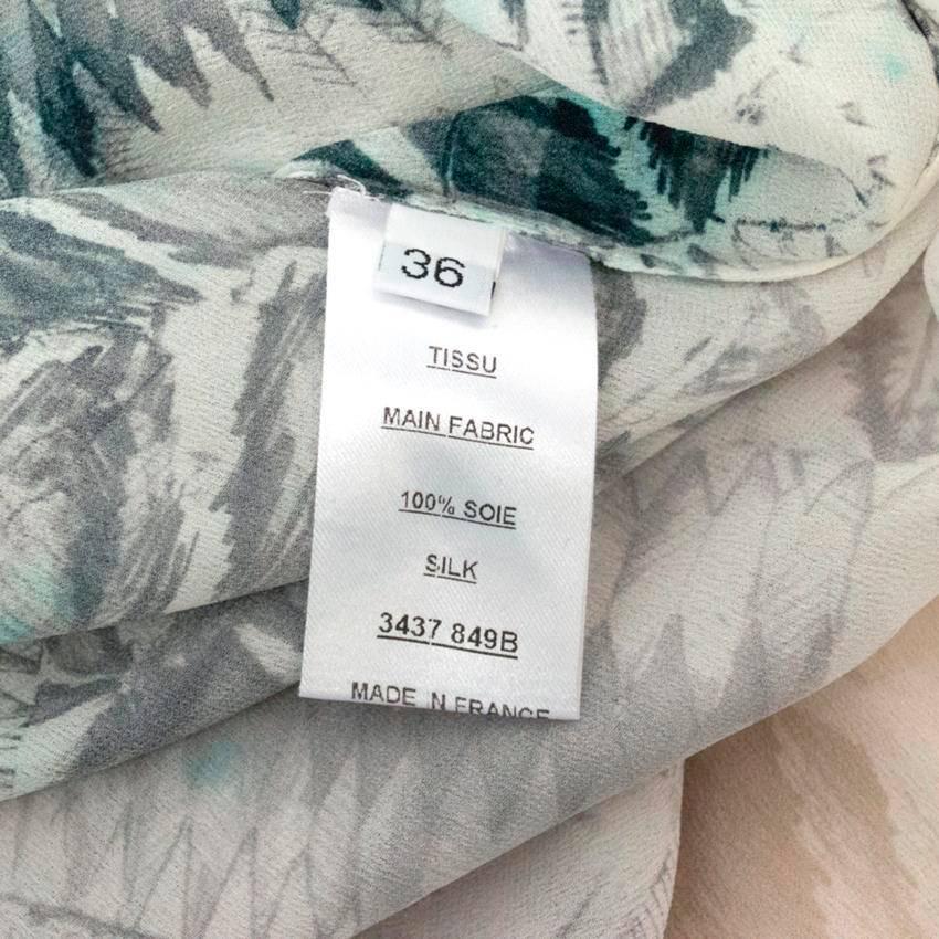 Balmain Long Sleeve Silk Print Maxi Dress With Side Slits For Sale 5