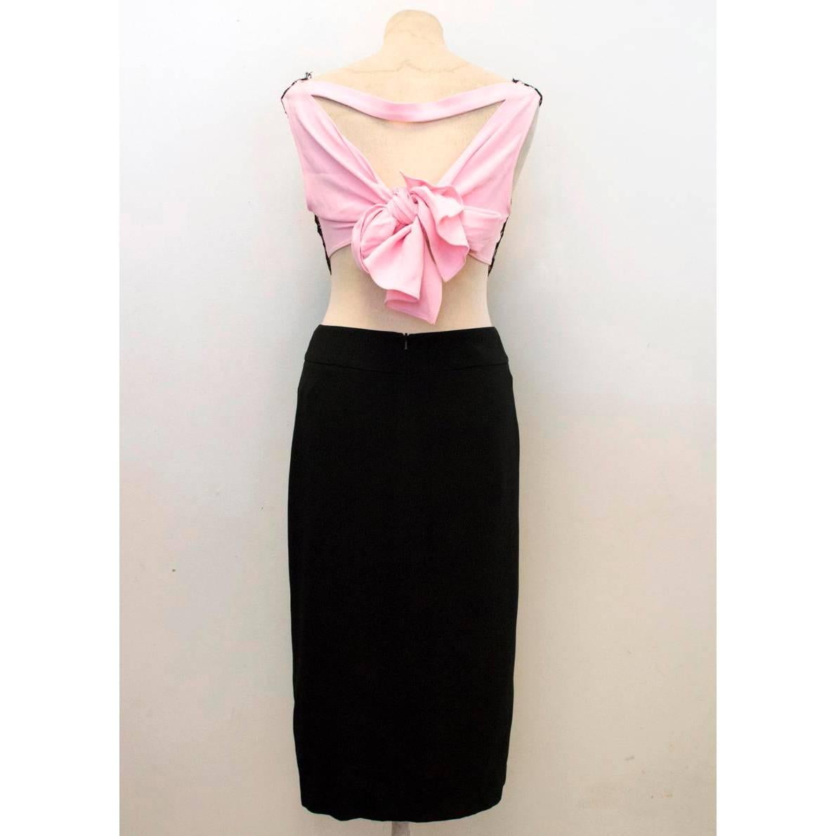 Osman Pink and Black Lace Dress 3