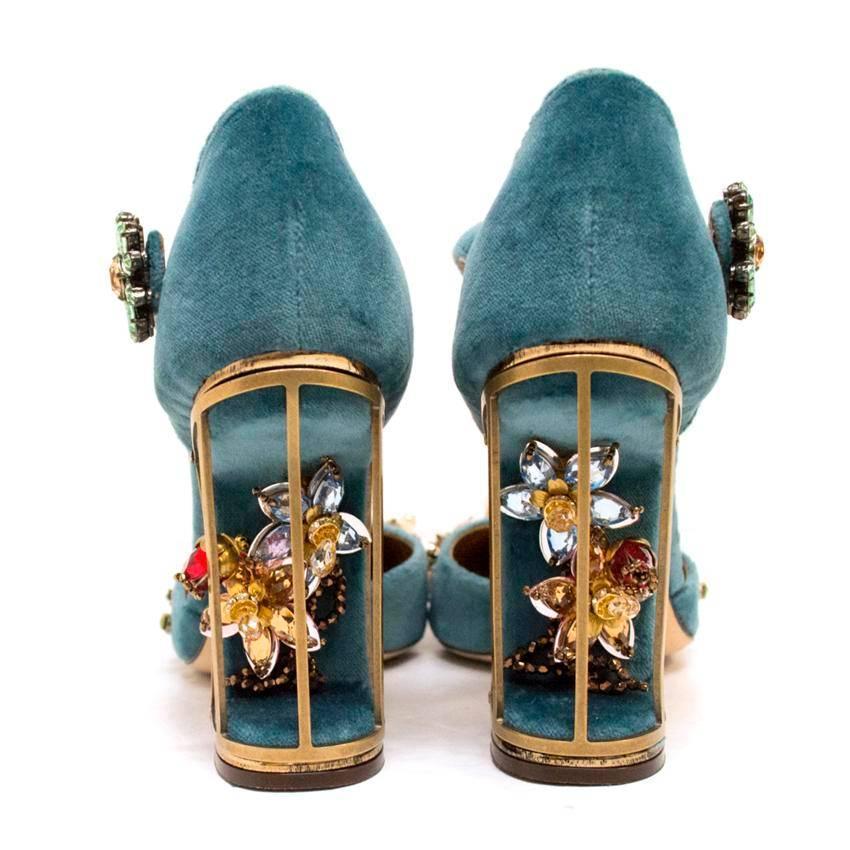 dolce & gabbana floral cage heels