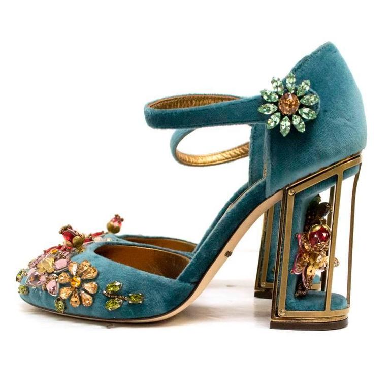 dolce and gabbana green heels