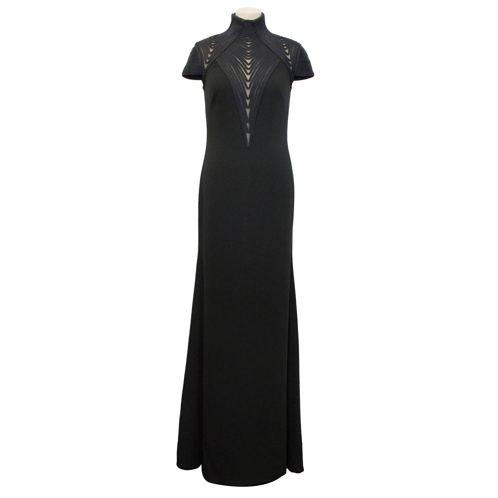 Ralph Lauren Collection Brita Black Evening Dress For Sale