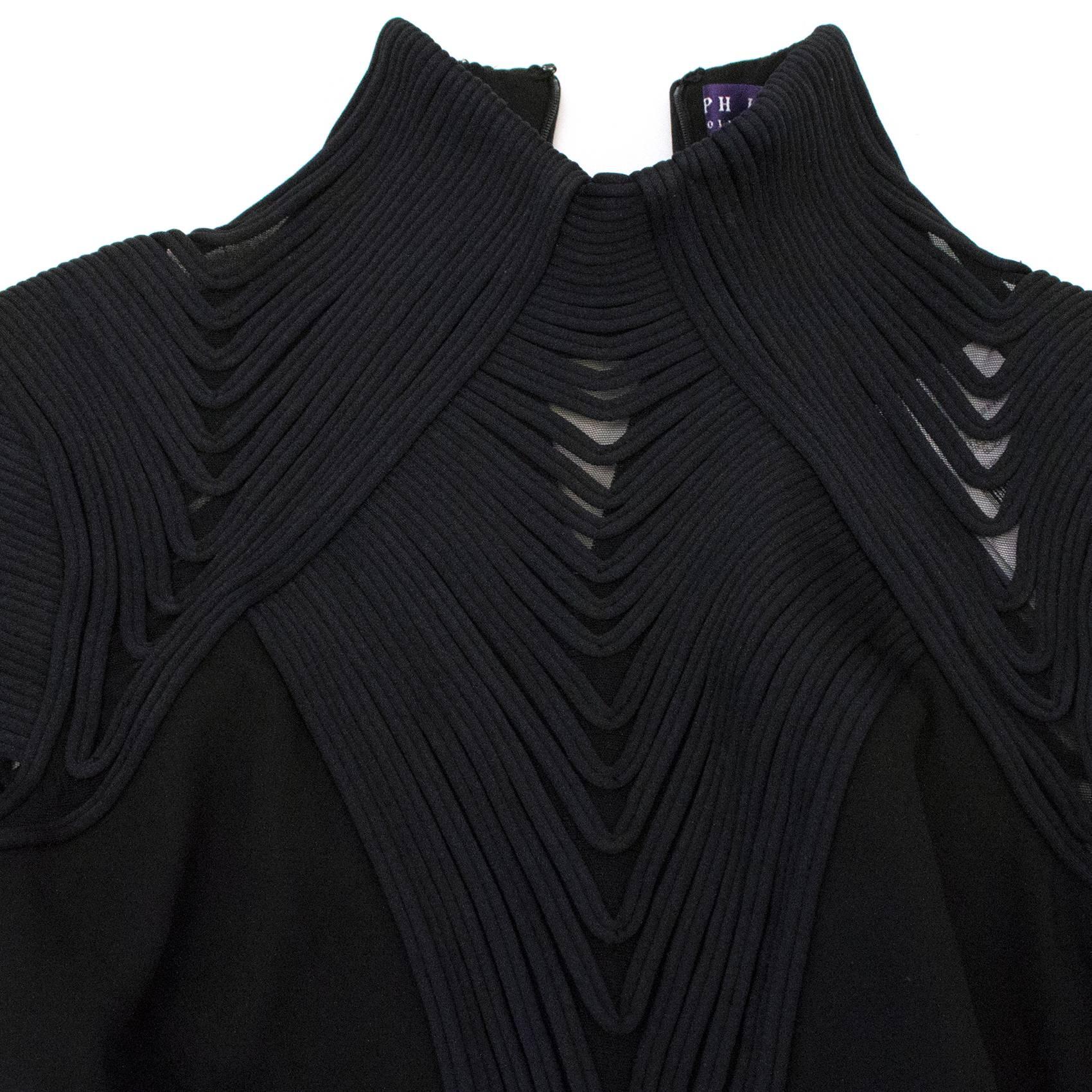 Women's Ralph Lauren Collection Brita Black Evening Dress For Sale