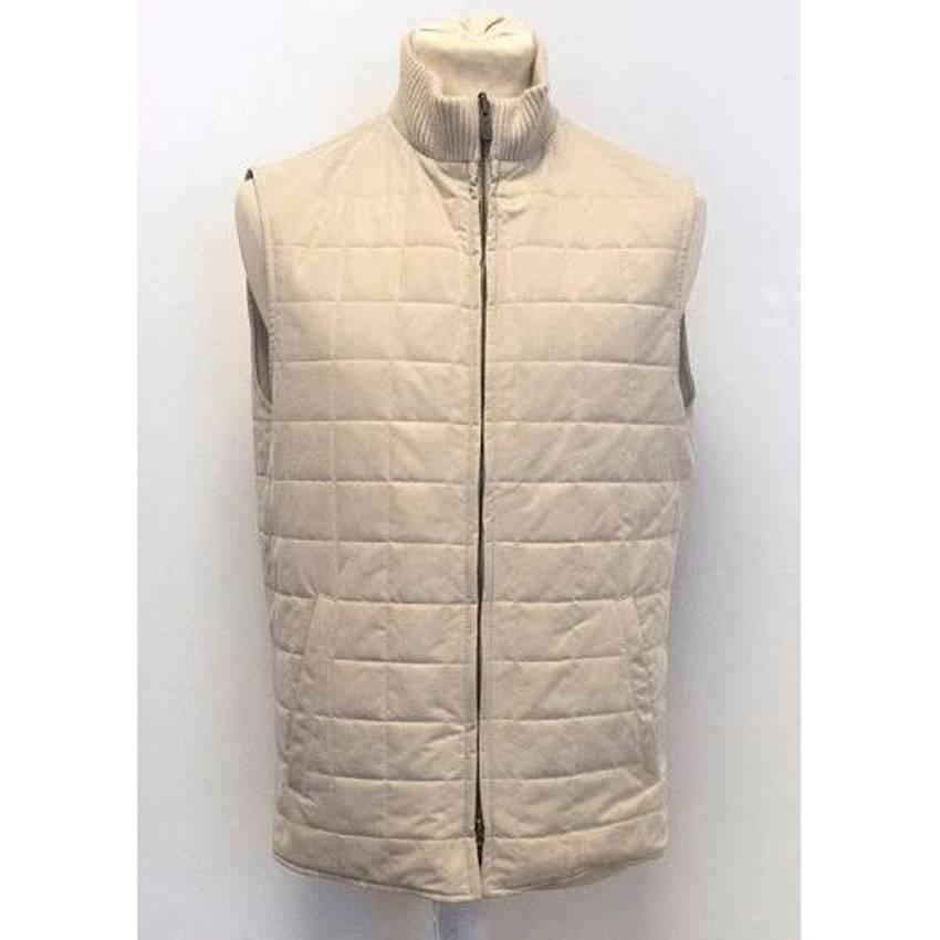 Loro Piana Brown and Cream Cashmere Jacket with Gilet For Sale 1