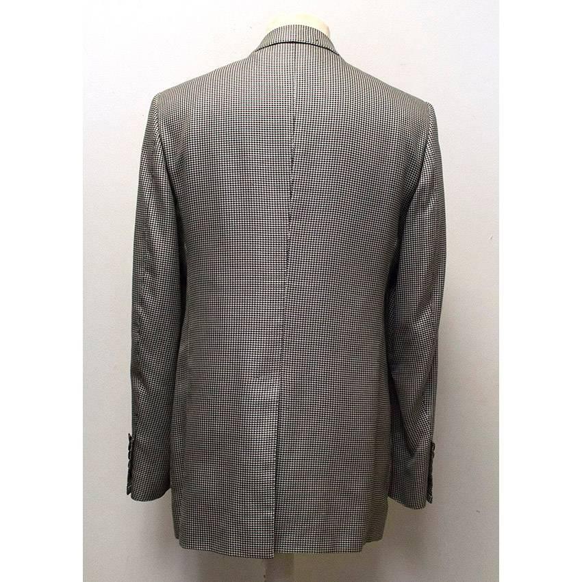 Gray Tom Ford Black and White Dog Tooth Check Blazer  For Sale