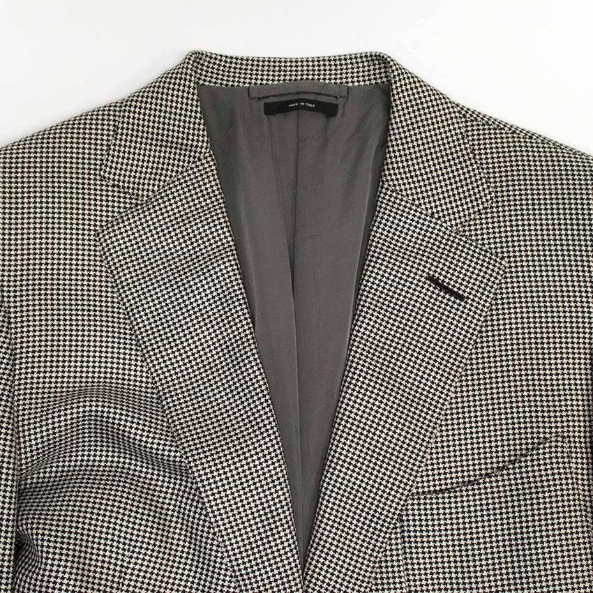 Tom Ford Black and White Dog Tooth Check Blazer  For Sale 1
