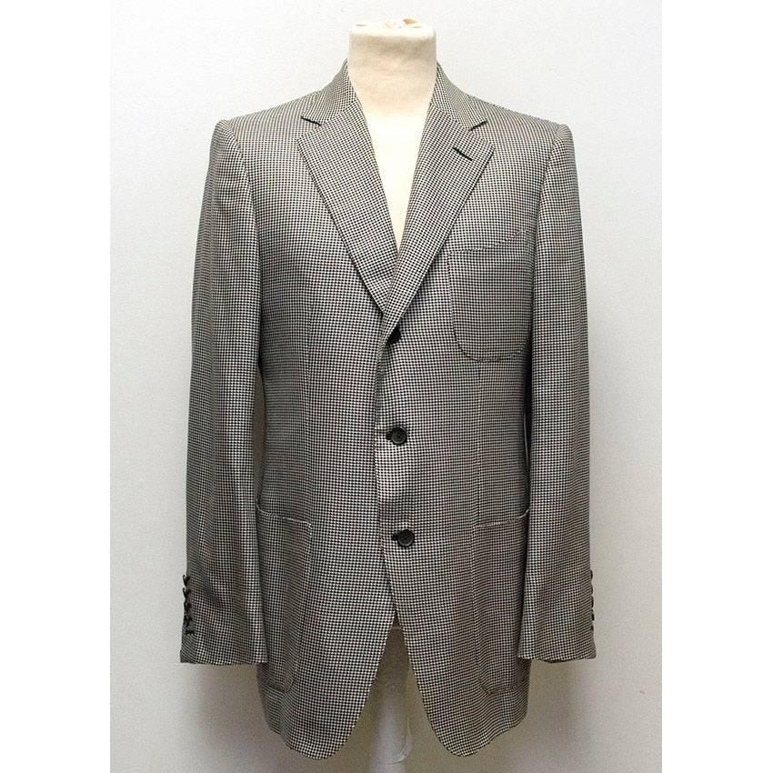 Tom Ford Black and White Dog Tooth Check Blazer  For Sale 4