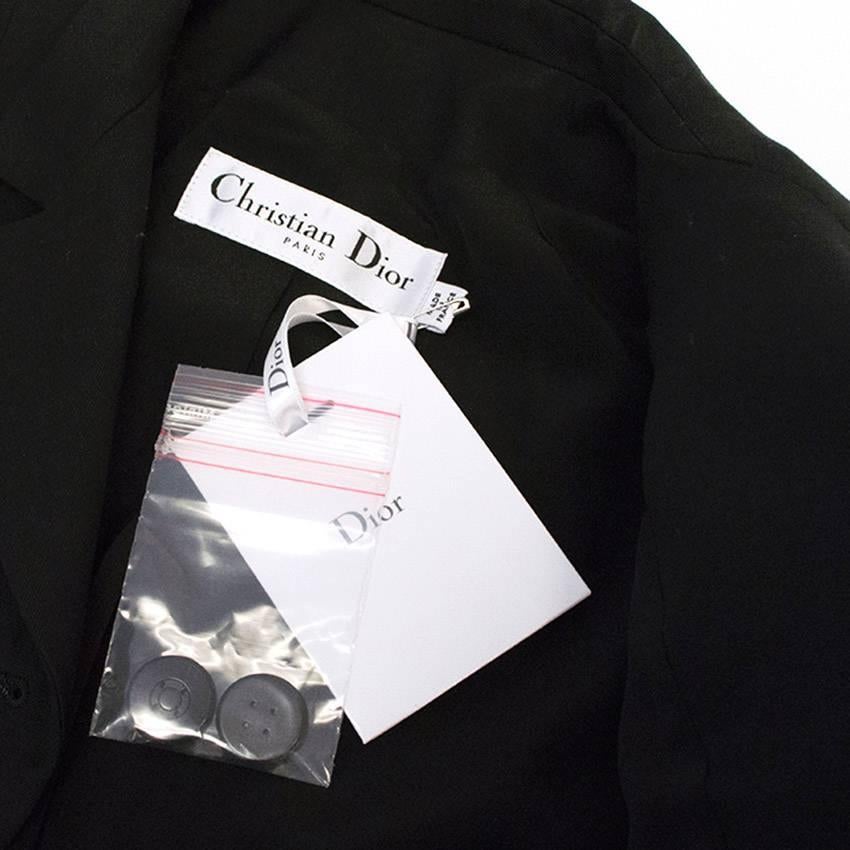 Black Christian Dior black blazer with fine orange line detailed sleeves For Sale