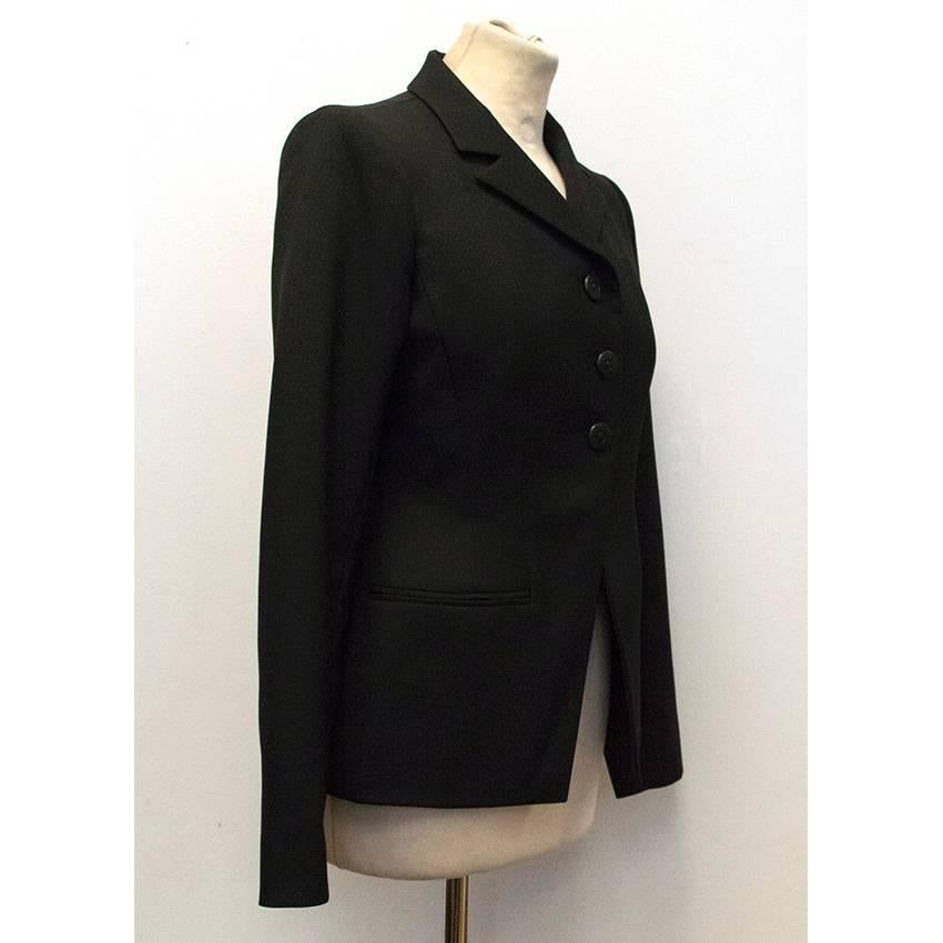 Christian Dior black blazer with fine orange line detail on sleeves with three buttons at centre front.

This item is in perfect condition.

This item belongs to Caroline Stanbury of 'Ladies of London'.

Size: FR36 / XS / US4
Seller usually