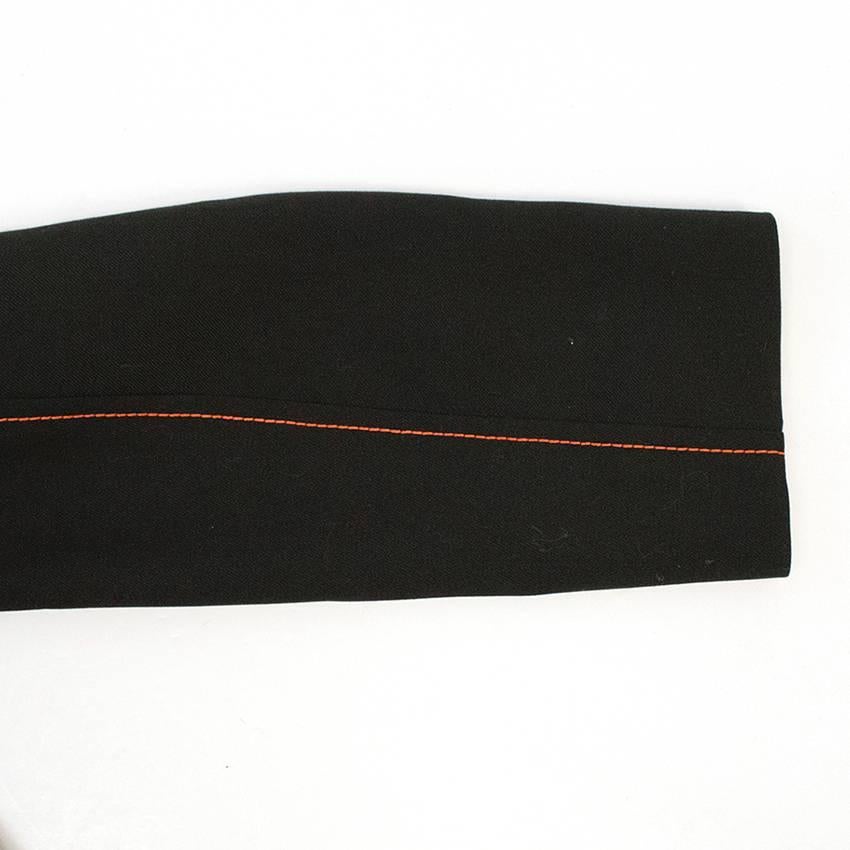 Christian Dior black blazer with fine orange line detailed sleeves For Sale 2