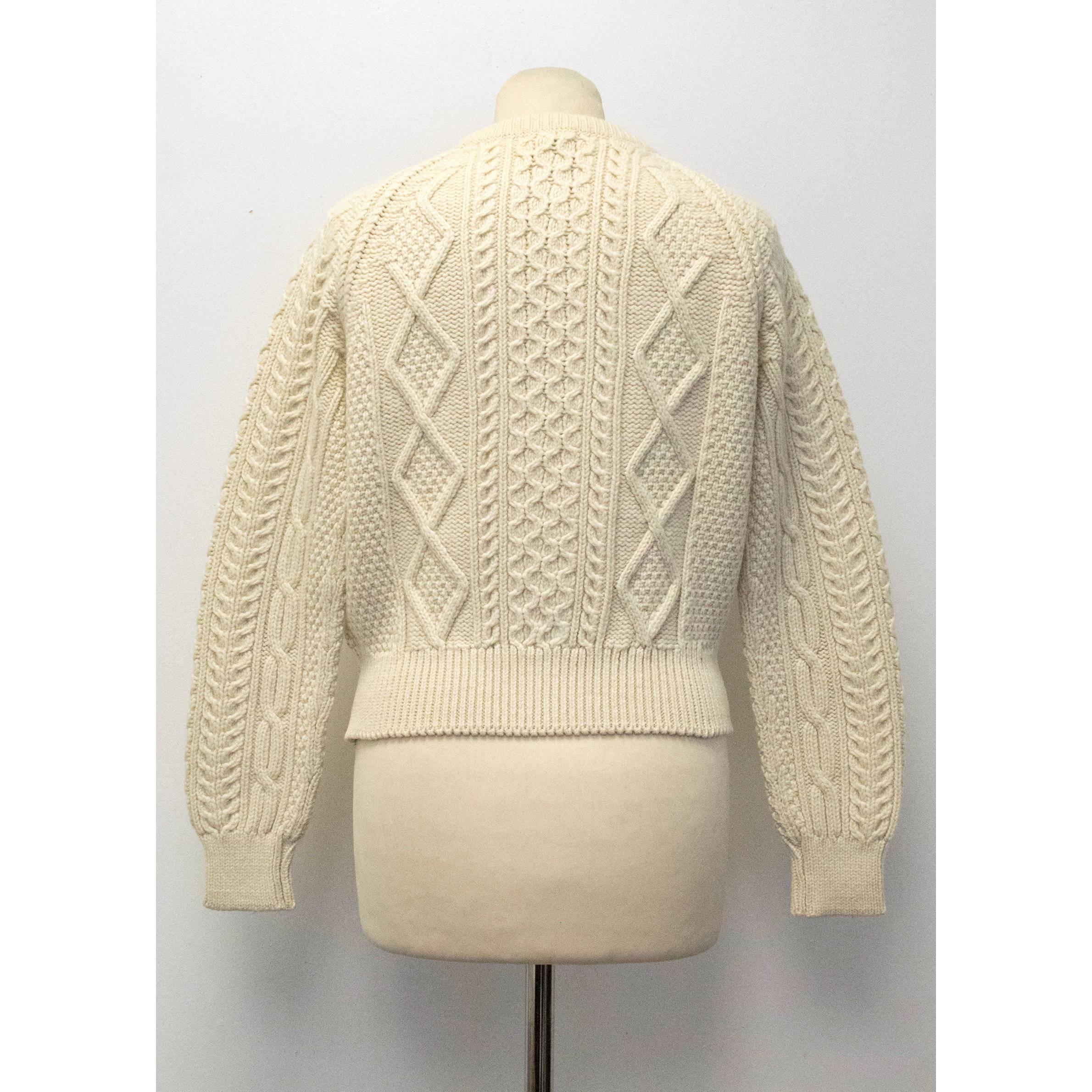 Chanel Cream Wool Knit Cardigan 2