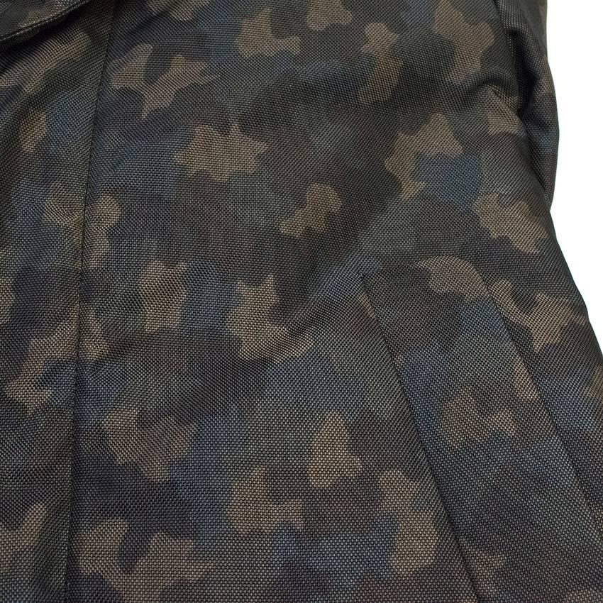 Black Prada Camouflage Wool Collar Jacket For Sale