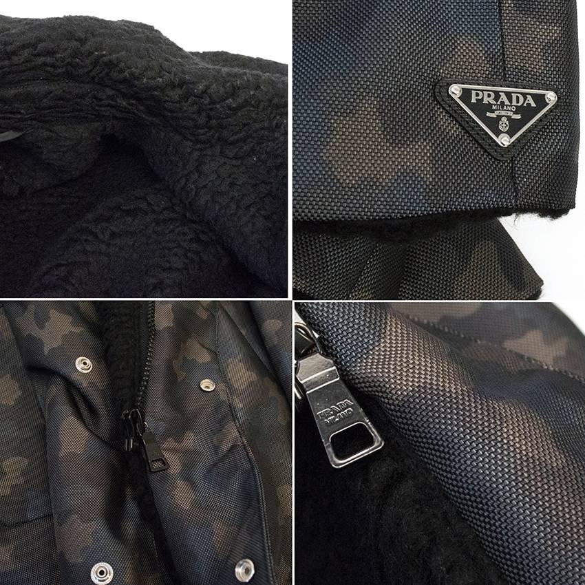 Men's Prada Camouflage Wool Collar Jacket For Sale