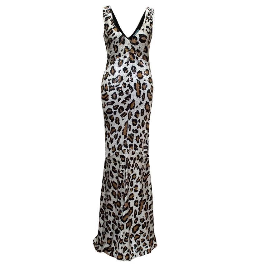 Ashish Leopard Sequin Gown For Sale